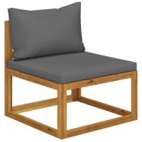 Vidaxl 3 Piece Patio Lounge Set With Cushions Solid Acacia Wood