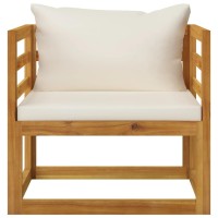 Vidaxl Patio Chair With Cream Cushions Solid Acacia Wood