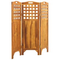 Vidaxl 3-Panel Room Divider 47.6X0.8X47.2 Solid Acacia Wood