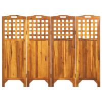 Vidaxl 4-Panel Room Divider 63.4X0.8X47.2 Solid Acacia Wood