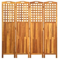 Vidaxl 4-Panel Room Divider 63.4X0.8X66.9 Solid Acacia Wood