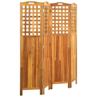 Vidaxl 4-Panel Room Divider 63.4X0.8X66.9 Solid Acacia Wood