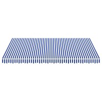 vidaXL Awning Top Sunshade Canvas Blue & White 177.2