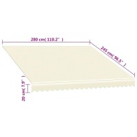 vidaXL Awning Top Sunshade Canvas Cream 118.1