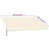 vidaXL Awning Top Sunshade Canvas Cream 177.2