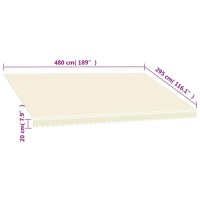 vidaXL Awning Top Sunshade Canvas Cream 196.9