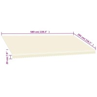 vidaXL Awning Top Sunshade Canvas Cream 236.2