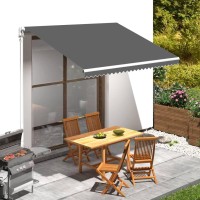 vidaXL Awning Top Sunshade Canvas Anthracite 137.8