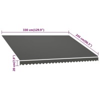 vidaXL Awning Top Sunshade Canvas Anthracite 137.8