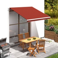 vidaXL Awning Top Sunshade Canvas Orange & Brown 118.1