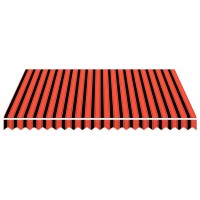 vidaXL Awning Top Sunshade Canvas Orange & Brown 118.1