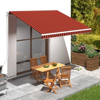 vidaXL Awning Top Sunshade Canvas Orange & Brown 157.5