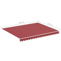 vidaXL Replacement Fabric for Awning Burgundy Red 9.8'x8.2'