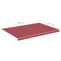 vidaXL Replacement Fabric for Awning Burgundy Red 16.4'x11.5'