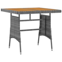 vidaXL 3 Piece Patio Dining Set Poly Rattan Gray