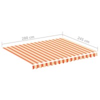 vidaXL Replacement Fabric for Awning Yellow and Orange 9.8'x8.2'