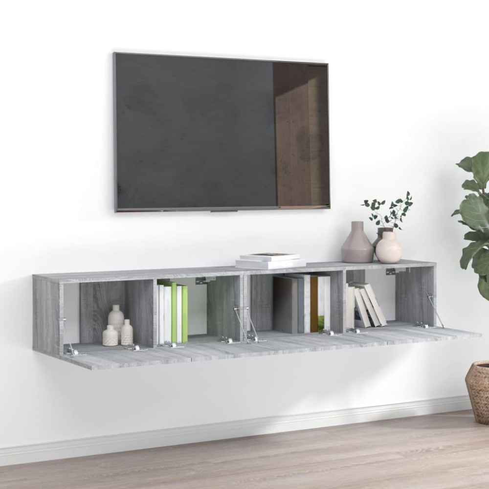 vidaXL 2 Piece TV Stand Set Gray Sonoma Engineered Wood