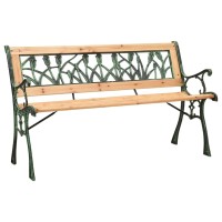 Vidaxl Patio Bench 48 Cast Iron And Solid Firwood