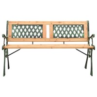 Vidaxl Patio Bench 48 Cast Iron And Solid Firwood