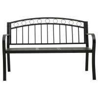 Vidaxl Patio Bench With A Table 49.2 Steel Black