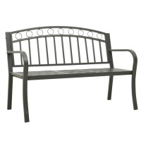 Vidaxl Patio Bench With A Table 49.2 Steel Gray