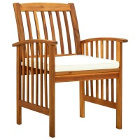 vidaXL Patio Dining Chairs 4 pcs with Cushions Solid Wood Acacia