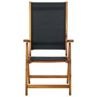 Vidaxl Folding Patio Chairs 8 Pcs Solid Wood Acacia And Textilene