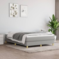 Vidaxl Box Spring Bed Frame Light Gray 53.9X74.8 Full Fabric