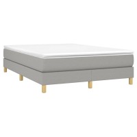 Vidaxl Box Spring Bed Frame Light Gray 59.8X79.9 Queen Fabric