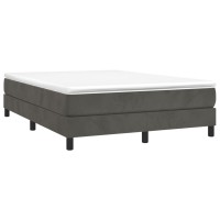 Vidaxl Box Spring Bed Frame Dark Gray 53.9