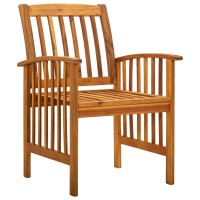 vidaXL Patio Dining Chairs 2 pcs with Cushions Solid Acacia Wood