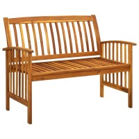 Vidaxl Patio Bench With Cushion 46.9 Solid Acacia Wood