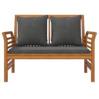 vidaXL Sofa Bench with Dark Gray Cushions Solid Wood Acacia