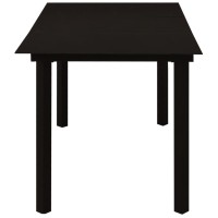 Vidaxl Patio Dining Table Black 59.1X31.5X29.1 Steel And Glass