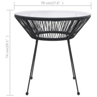 vidaXL Patio Dining Table Black 脴27.6