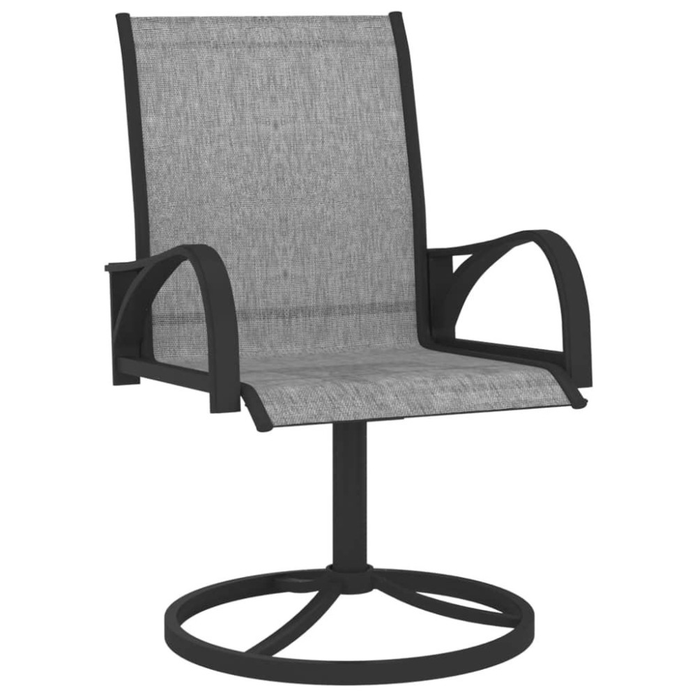 vidaXL Patio Swivel Chairs 2 pcs Textilene and Steel Gray