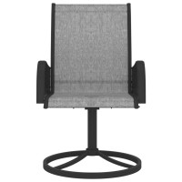 vidaXL Patio Swivel Chairs 2 pcs Textilene and Steel Gray