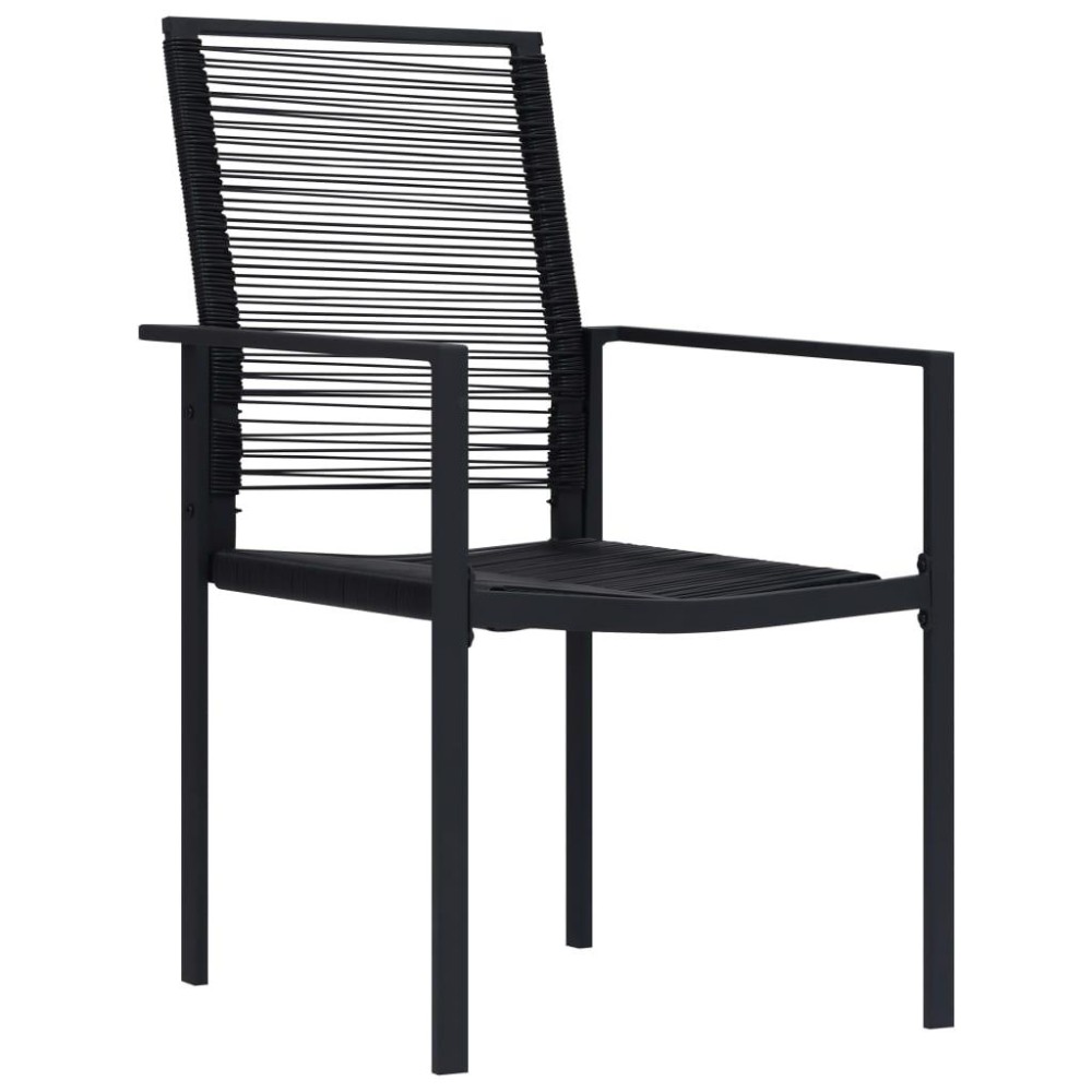 vidaXL Patio Chairs 4 pcs PVC Rattan Black