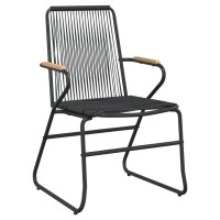 Vidaxl Patio Chairs 2 Pcs Black 22.8X23.2X33.7 Pvc Rattan