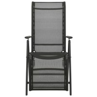 Vidaxl Reclining Patio Chairs 2Pcs Textilene And Aluminum Black