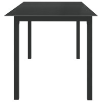 Vidaxl Patio Table Black 59.1X35.4X29.1 Aluminum And Glass