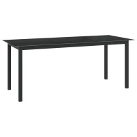Vidaxl Patio Table Black 74.8X35.4X29.1 Aluminum And Glass