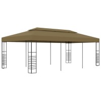 vidaXL Garden Gazebo 19.7'x9.8'x8.9' Taupe 0.6 oz/ft虏