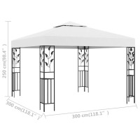 vidaXL Gazebo 9.8'x9.8' White 0.6 oz/ft虏