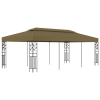 vidaXL Gazebo 19.7'x9.8' Taupe 0.6 oz/ft虏