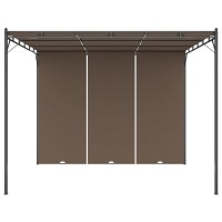 vidaXL Garden Gazebo with Side Curtain 9.8'x9.8'x7.4' Taupe