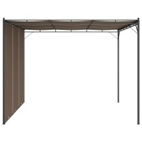 vidaXL Garden Gazebo with Side Curtain 9.8'x9.8'x7.4' Taupe