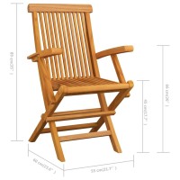 vidaXL Patio Chairs 3 pcs Solid Teak Wood