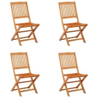 vidaXL Folding Patio Chairs 4 pcs Solid Eucalyptus Wood