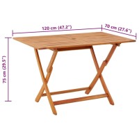 vidaXL Folding Patio Table 47.2